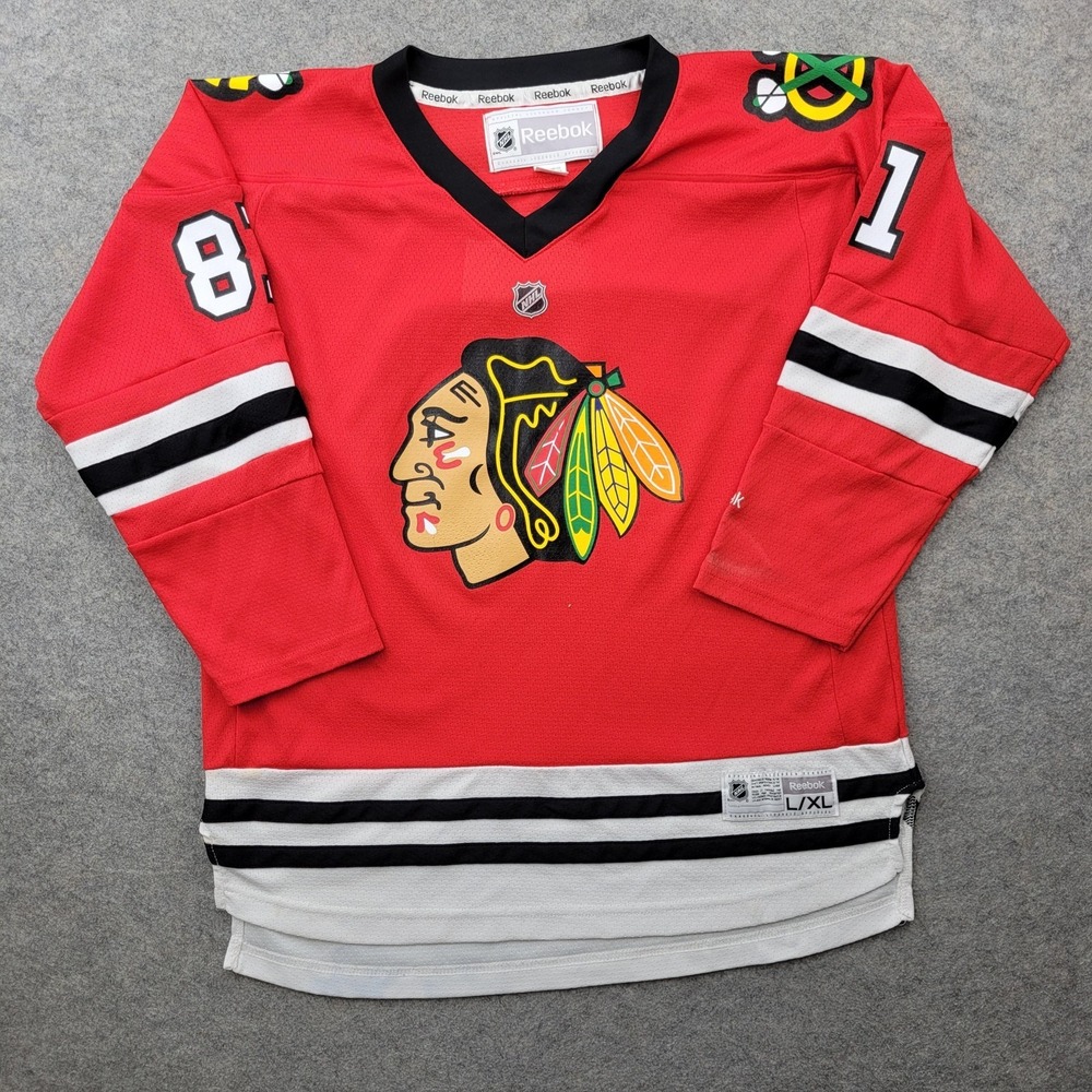 Chicago Blackhawks Jersey Youth L/XL Boys NHL Hockey Team Reebok Marian Hossa 81